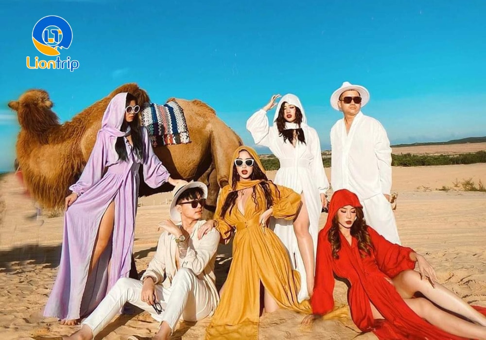 Trải nghiệm cưỡi lạc đà và chụp ảnh ngay trên đồi cát Trải nghiệm cưỡi lạc đà và chụp ảnh ngay trên đồi cát